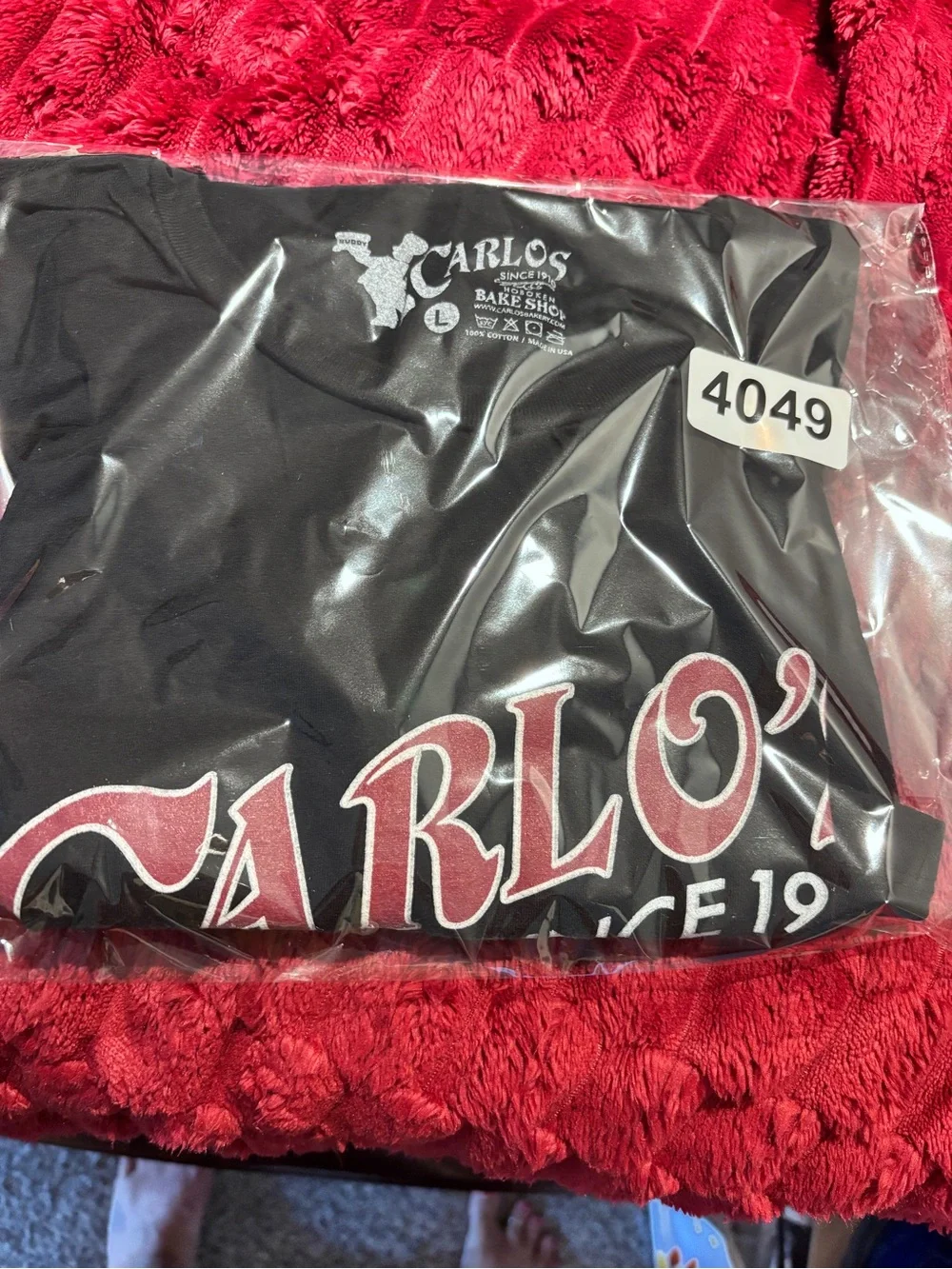 Carlos Bakery Hoboken Black L Short Sleeve Tee with Red Print see description - Picture 7 of 7